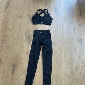 Oh Polly Black Sports Bra and Leggings Set